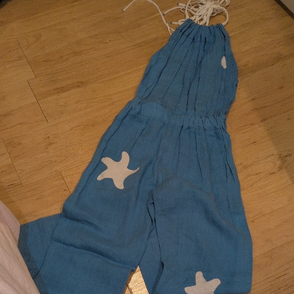 Meme Blue Jumpsuit with White Starfish